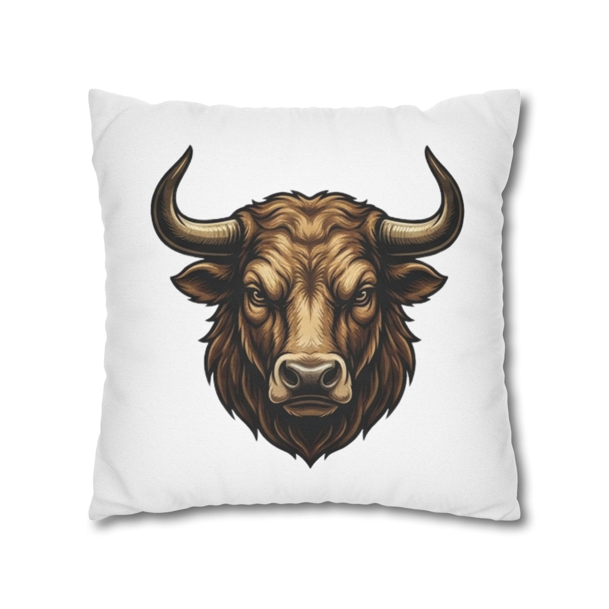 Taurus Bull Head Decorative Pillowcase — Rustic Farmhouse Toss Pillow Cover