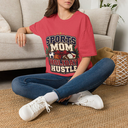 Sports Mom T‑Shirt — "Holiday Hustle" Athletic Mom Tee