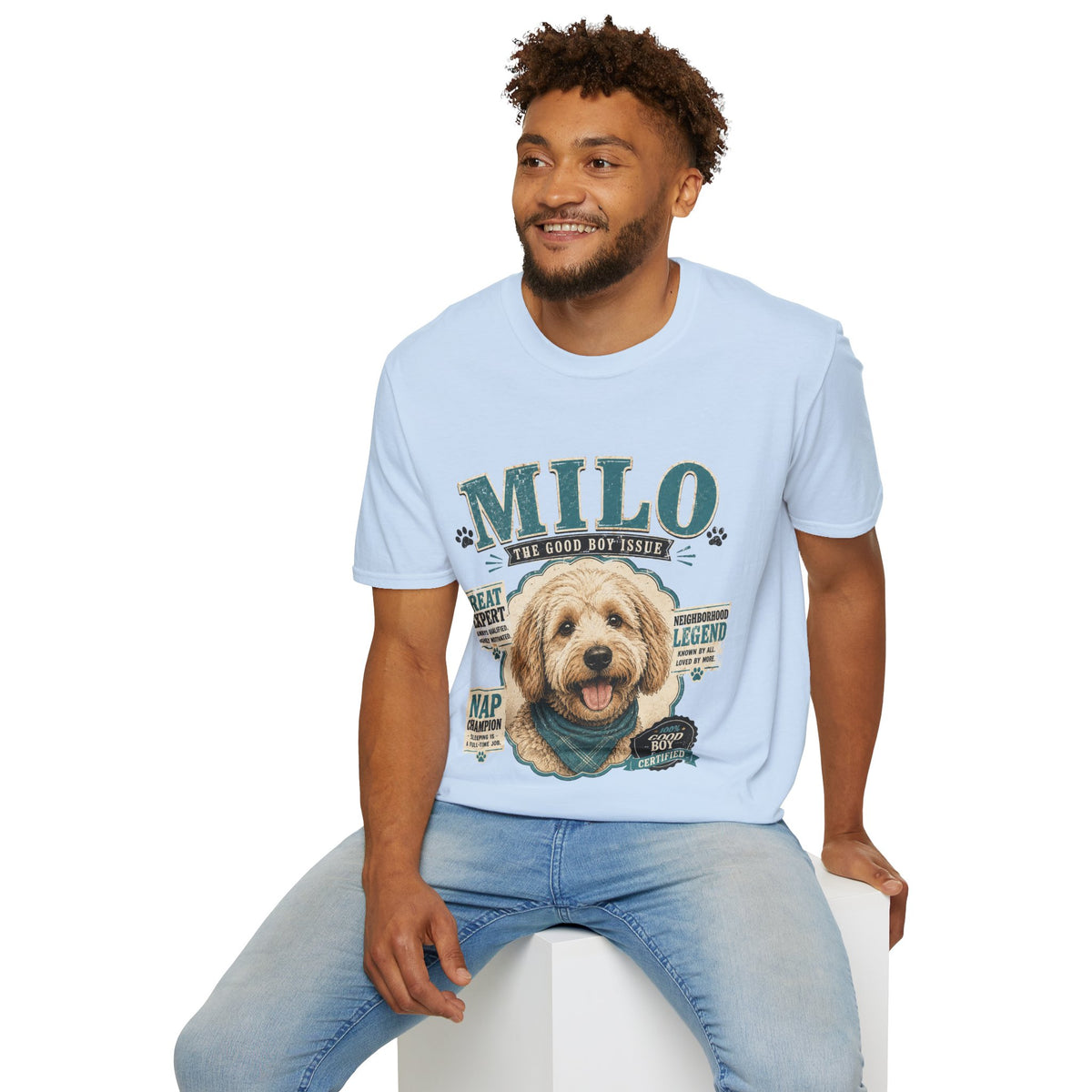 Milo "The Good Boy Issue" Dog Portrait T-Shirt
