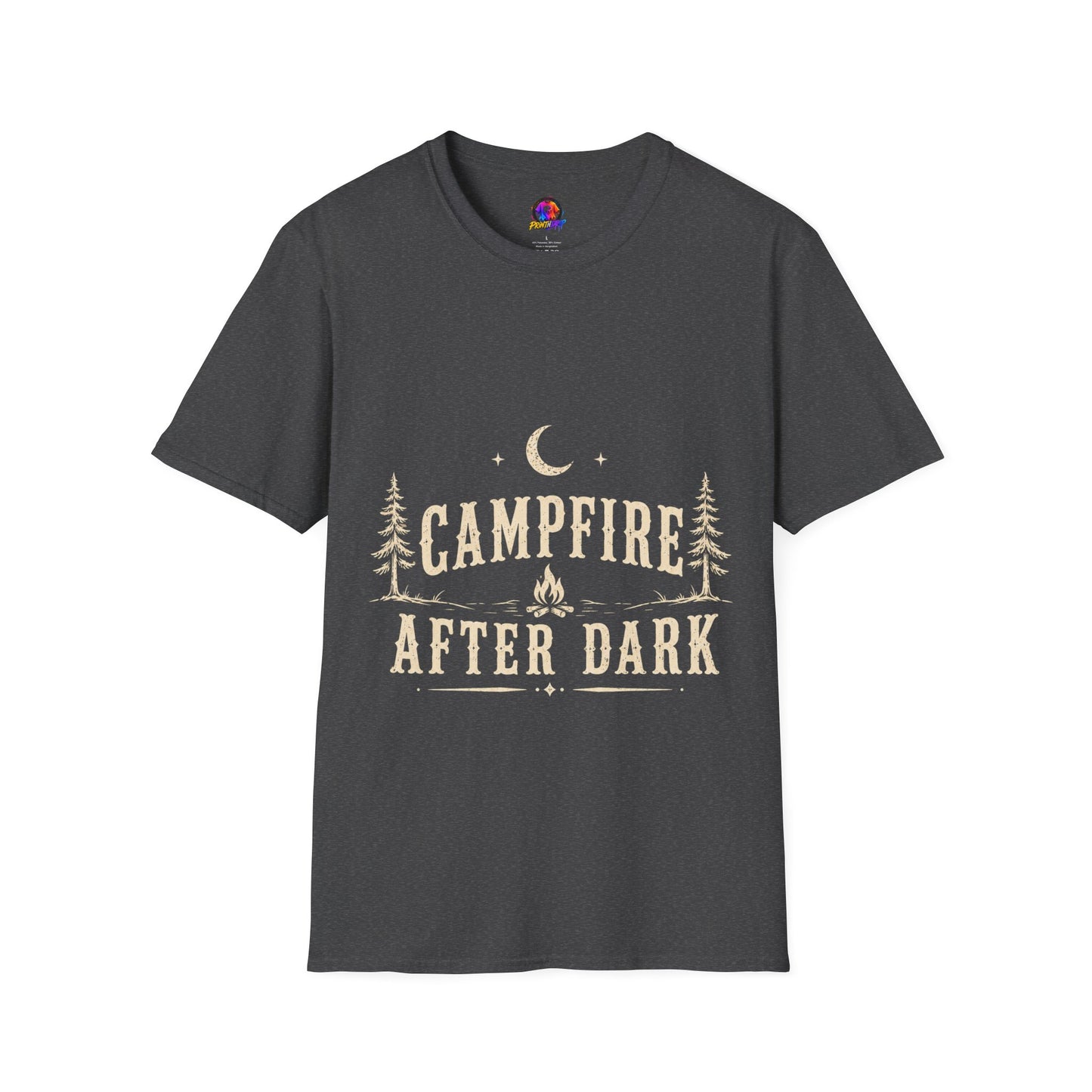 Campfire After Dark T-Shirt — Moonlit Camping Graphic Tee