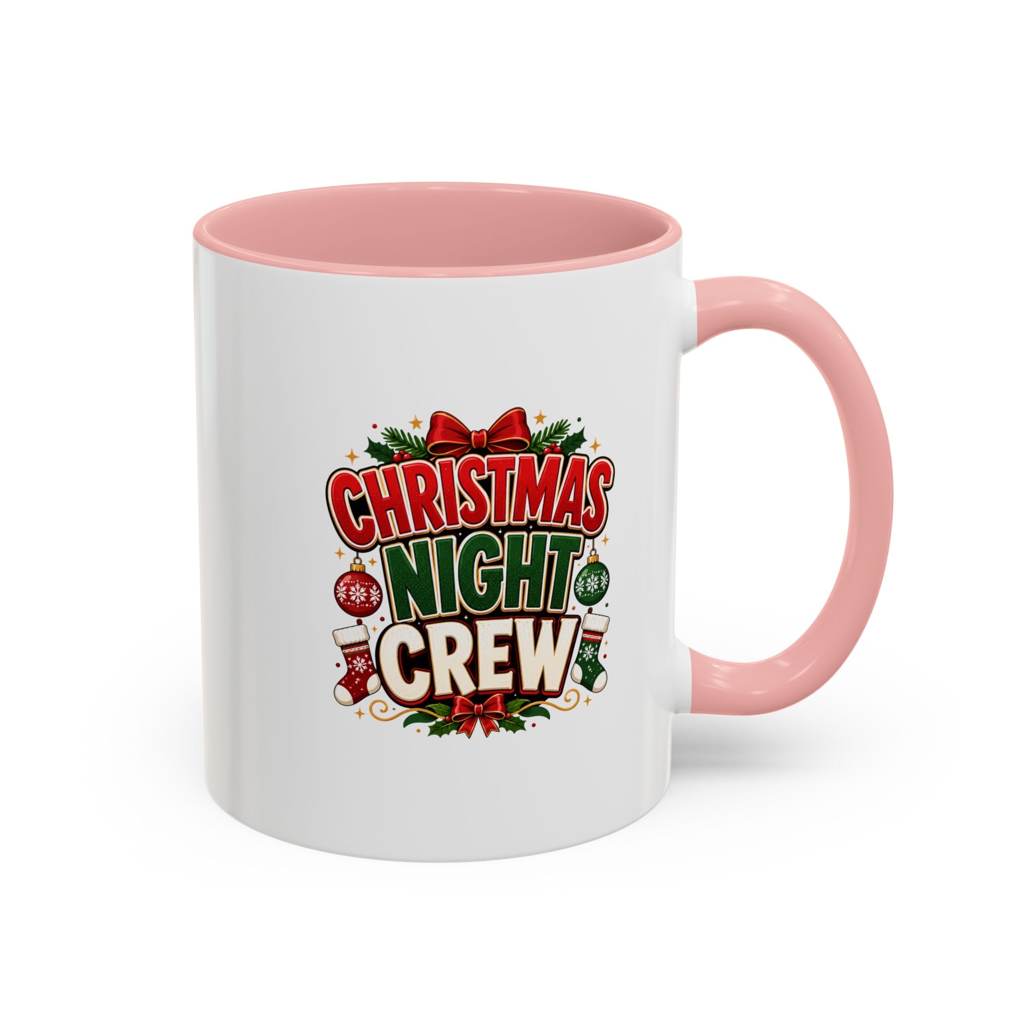 Christmas Night Crew Accent Coffee Mug – Festive Holiday Coffee Cup