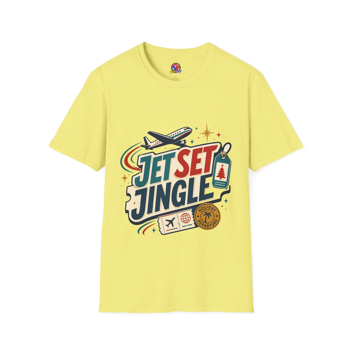Jet Set Jingle Travel T-Shirt — Retro Airplane Vacation Graphic