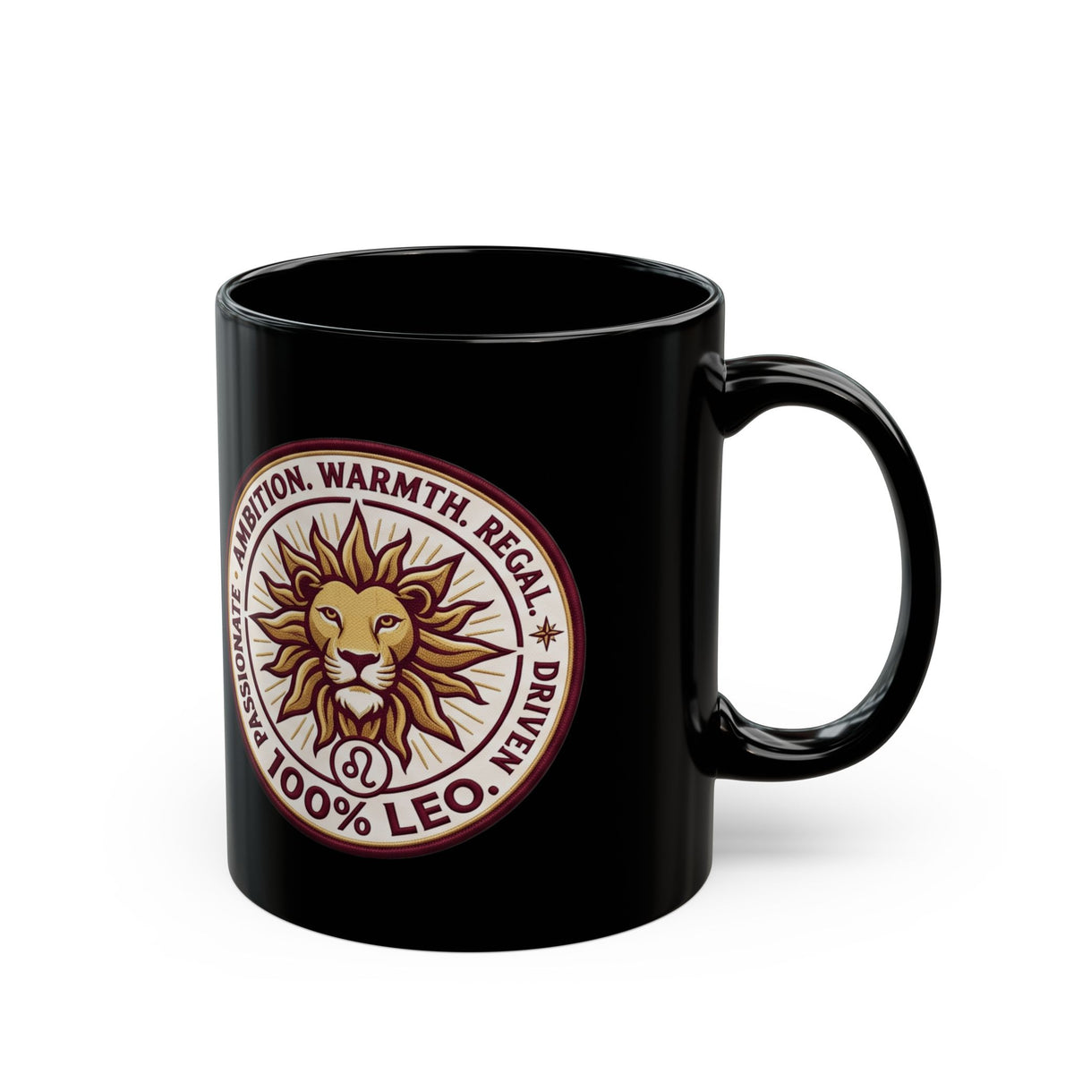 Leo Zodiac Sun Black Mug — 100% Leo Astrology Coffee Cup