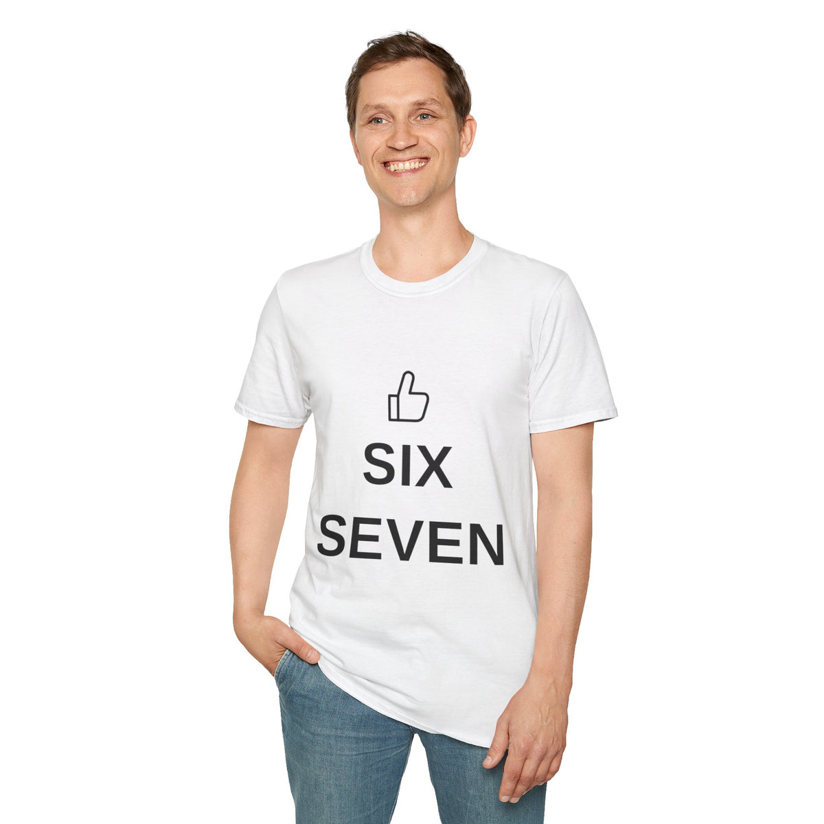 Six Seven Thumbs Up T-Shirt - Minimalist Positive Graphic Tee - Trending Now - September 2026