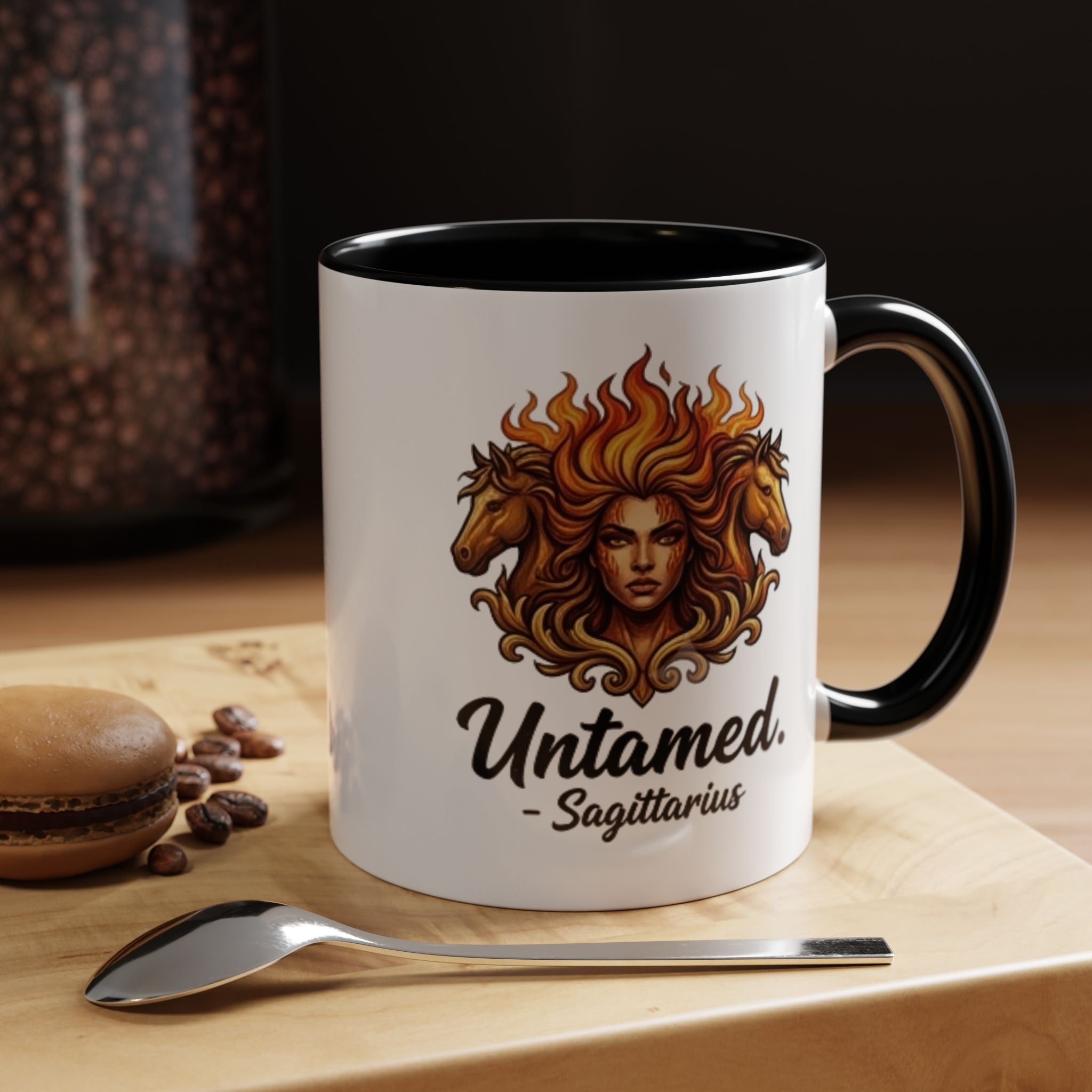 Untamed Sagittarius Coffee Mug — Zodiac Archer Accent Mug (11 oz)