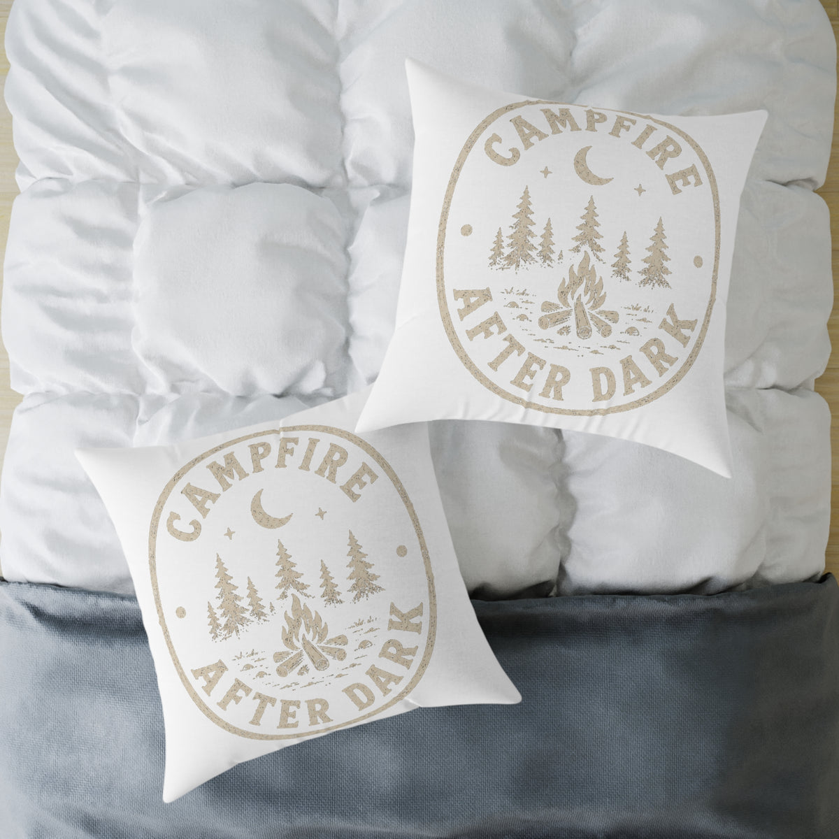 Campfire After Dark Decorative Pillow Milo Bailey Dog Dad Mom— Outdoor-Inspired Square Throw Pillow