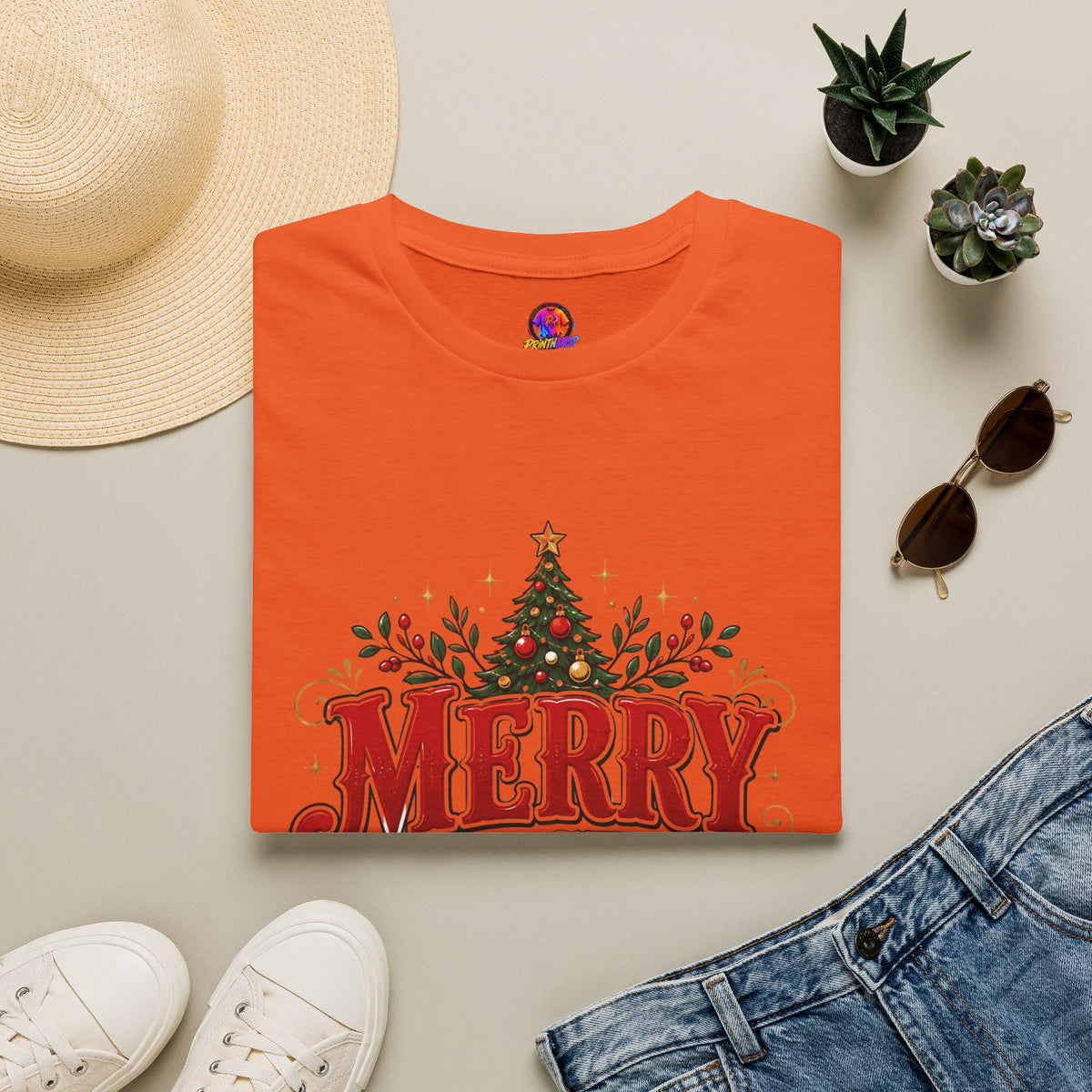Merry Christmas Y'all T-Shirt — Festive Holiday Tree Tee
