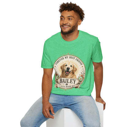 Dog Lover T-Shirt — “Forever My Best Friend” Personalized Golden Retriever Tee