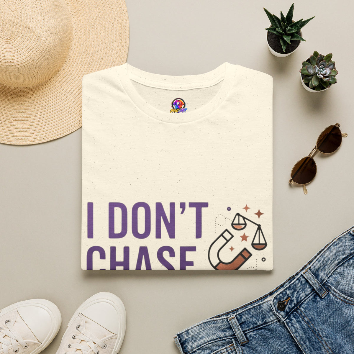 Libra Energy T-Shirt – "I Don't Chase. I Attract." Astrology Tee