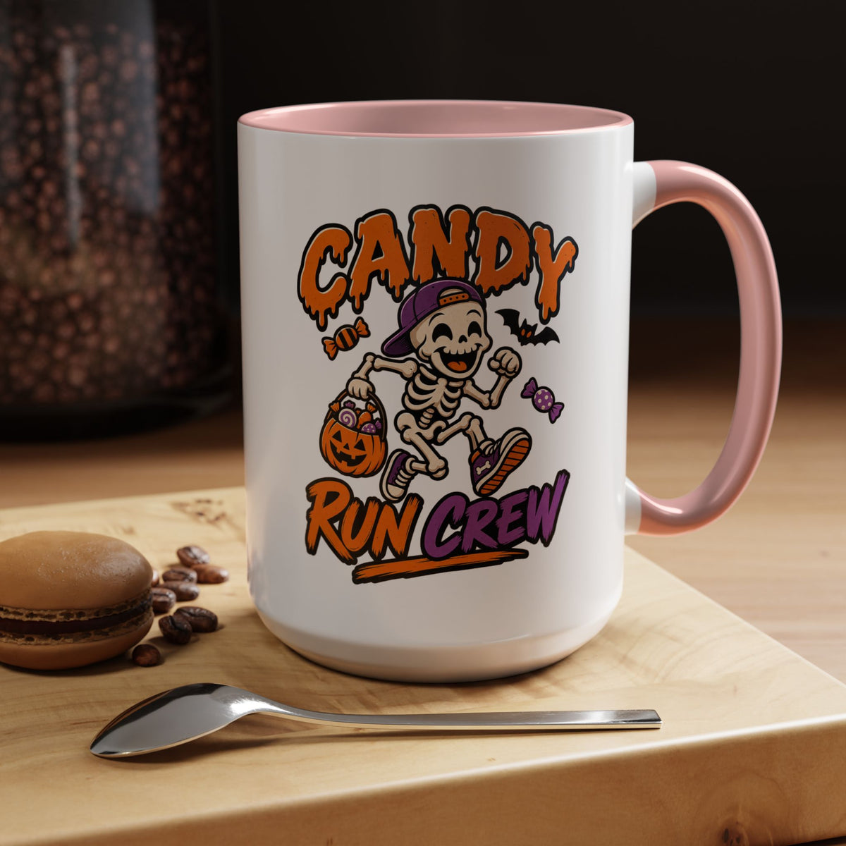 Candy Run Crew Coffee Mug — Halloween Skeleton Trick-or-Treat Accent Mug (11/15oz)