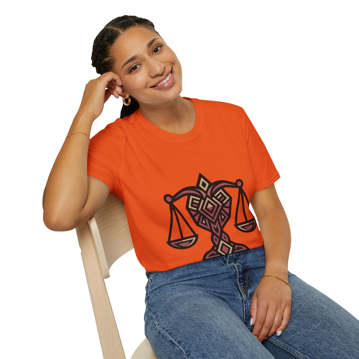 Libra Scales T-Shirt — Geometric Zodiac Libra Tee