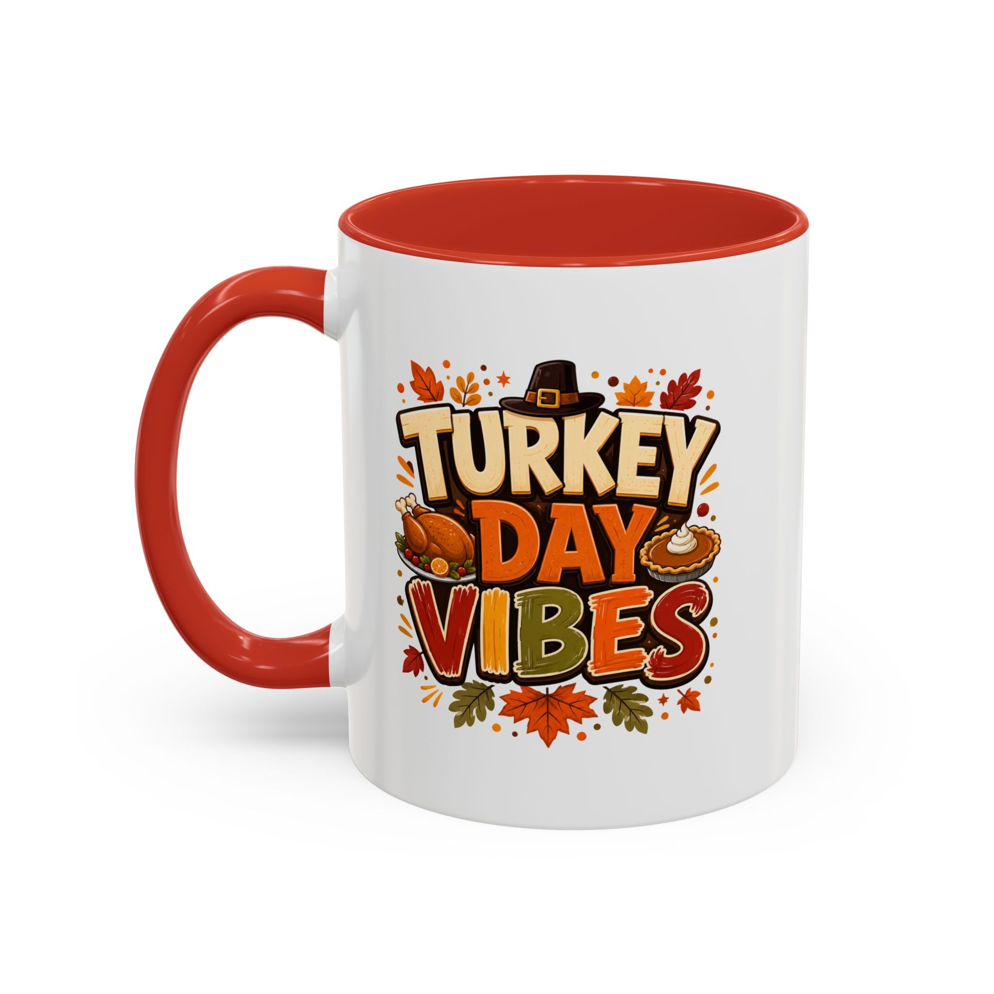 Thanksgiving Mug Turkey Day Vibes Accent Mug — Thanksgiving Coffee Cup