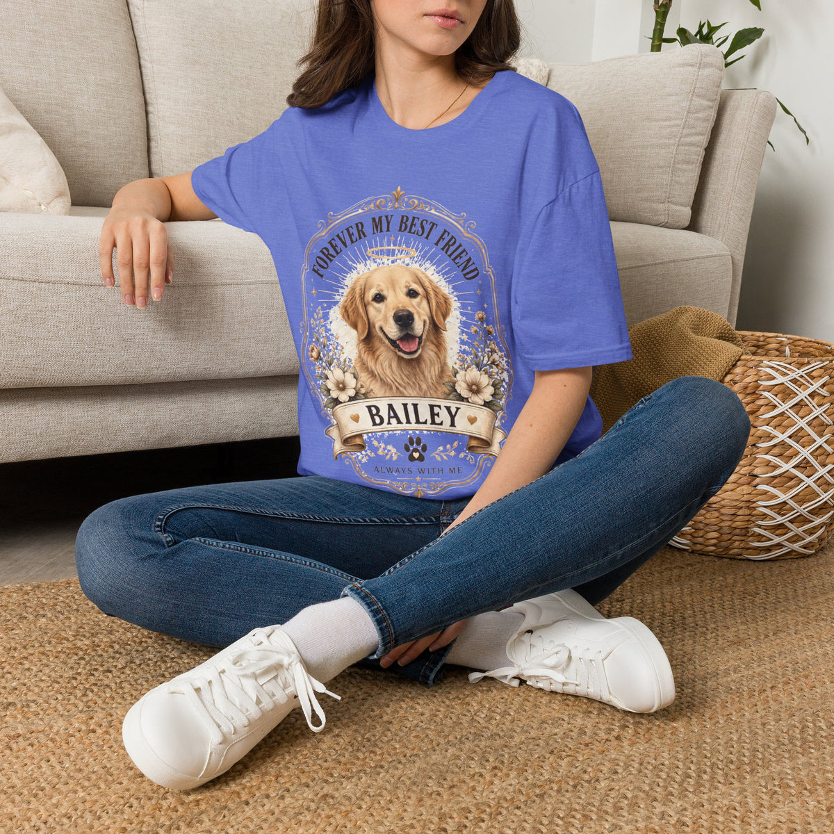 Forever My Best Friend Memorial Dog T-Shirt — Personalized Pet Tribute Tee