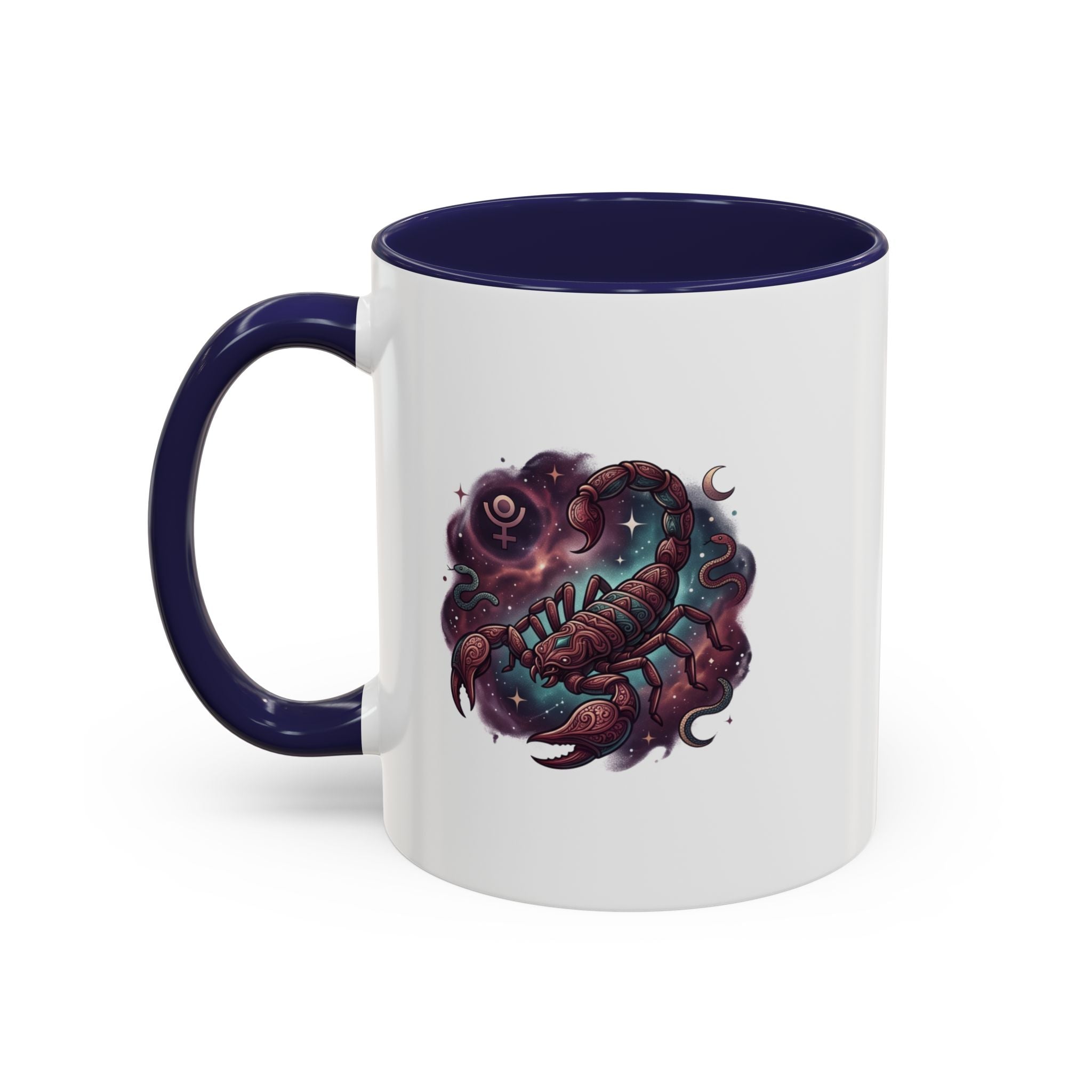 Scorpio Zodiac Accent Coffee Mug — Celestial Scorpion Astrology Design