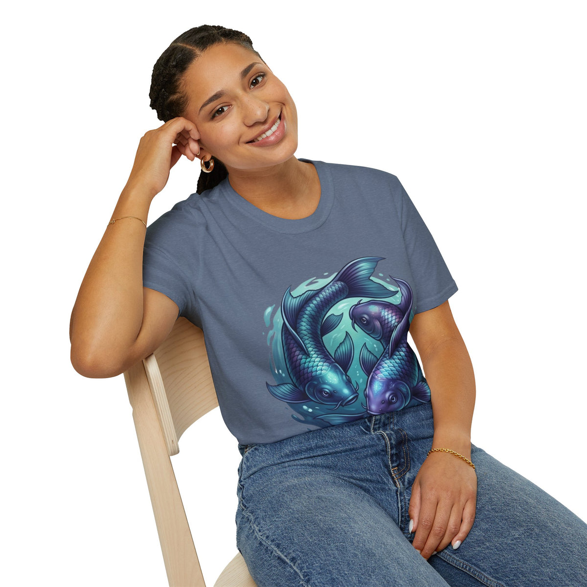 Pisces Zodiac Koi Fish Tee — Yin Yang Aquatic Graphic T-Shirt