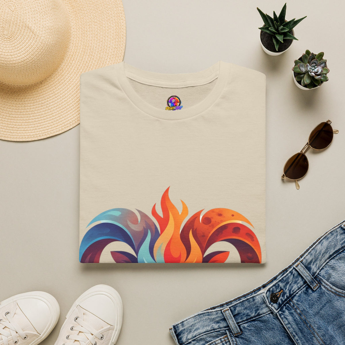 Aries Zodiac Ram Head Flame Graphic T-Shirt — Bold Aries Zodiac Tee