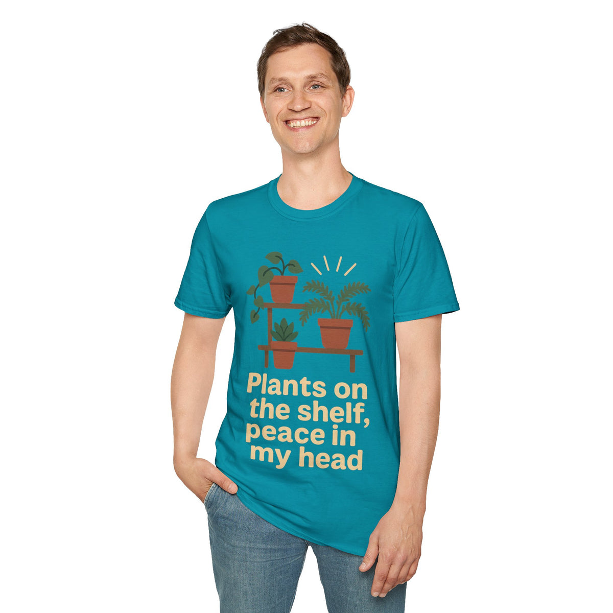 Plant Lover T‑Shirt — “Plants on the shelf, peace in my head” Graphic Tee - Trending Now - September 2026