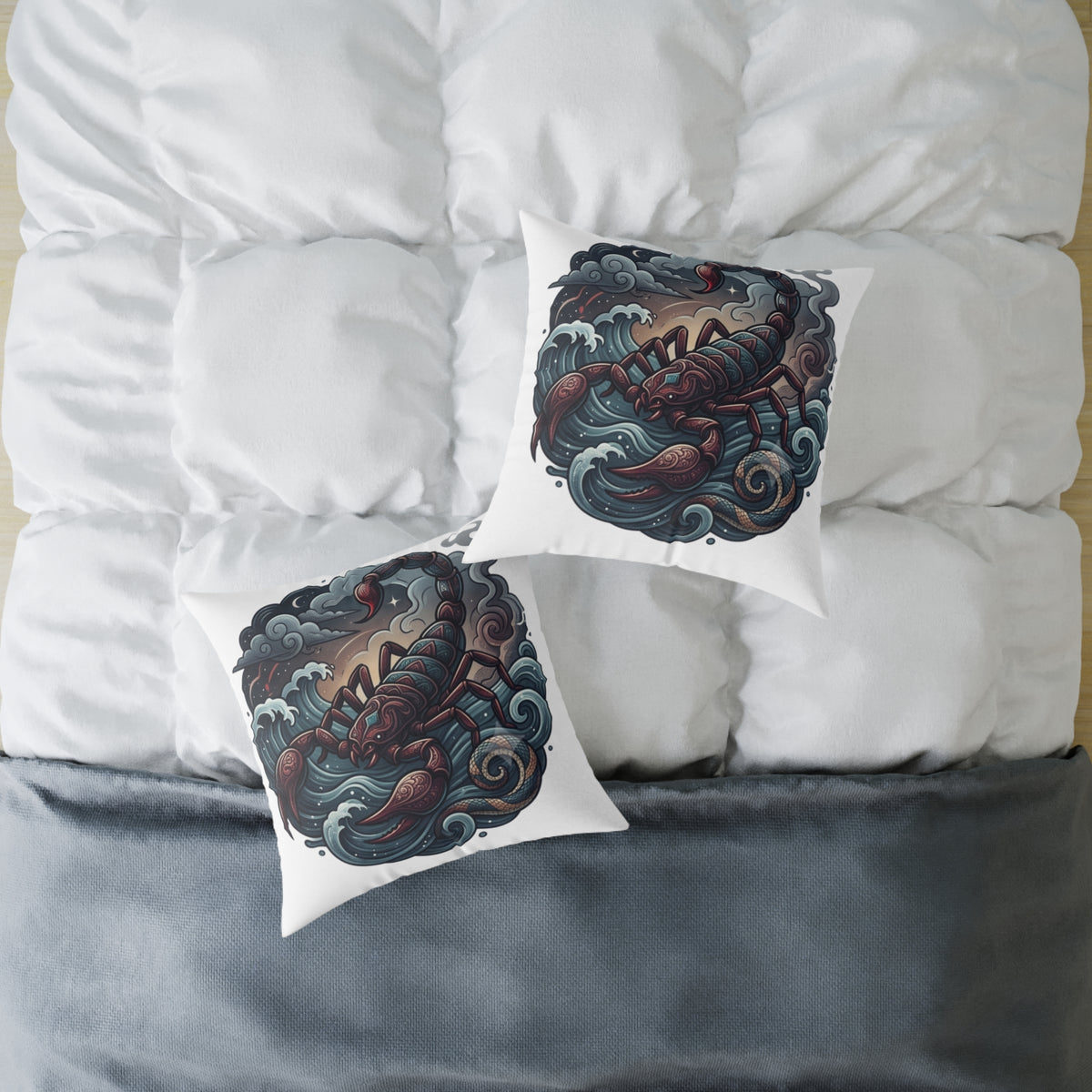 Scorpio Zodiac Square Poly Canvas Pillow