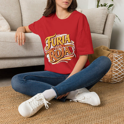 Spain Furia Para Roja Graphic T-Shirt — Bold Spanish Script Tee for Fans & Celebrations