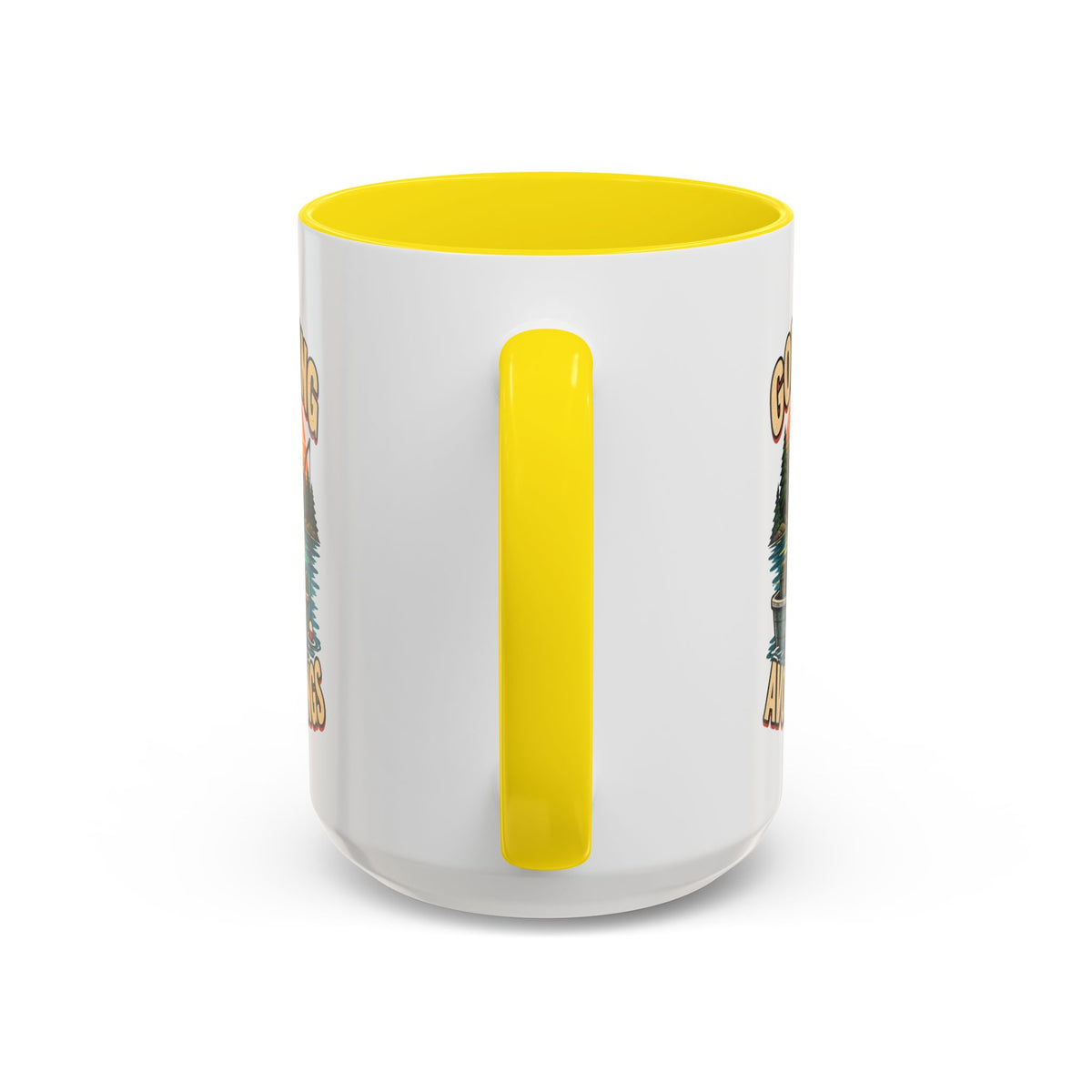 Funny And Witty "Gone Fishing Avoiding Feelings" Accent Coffee Mug (11, 15oz)