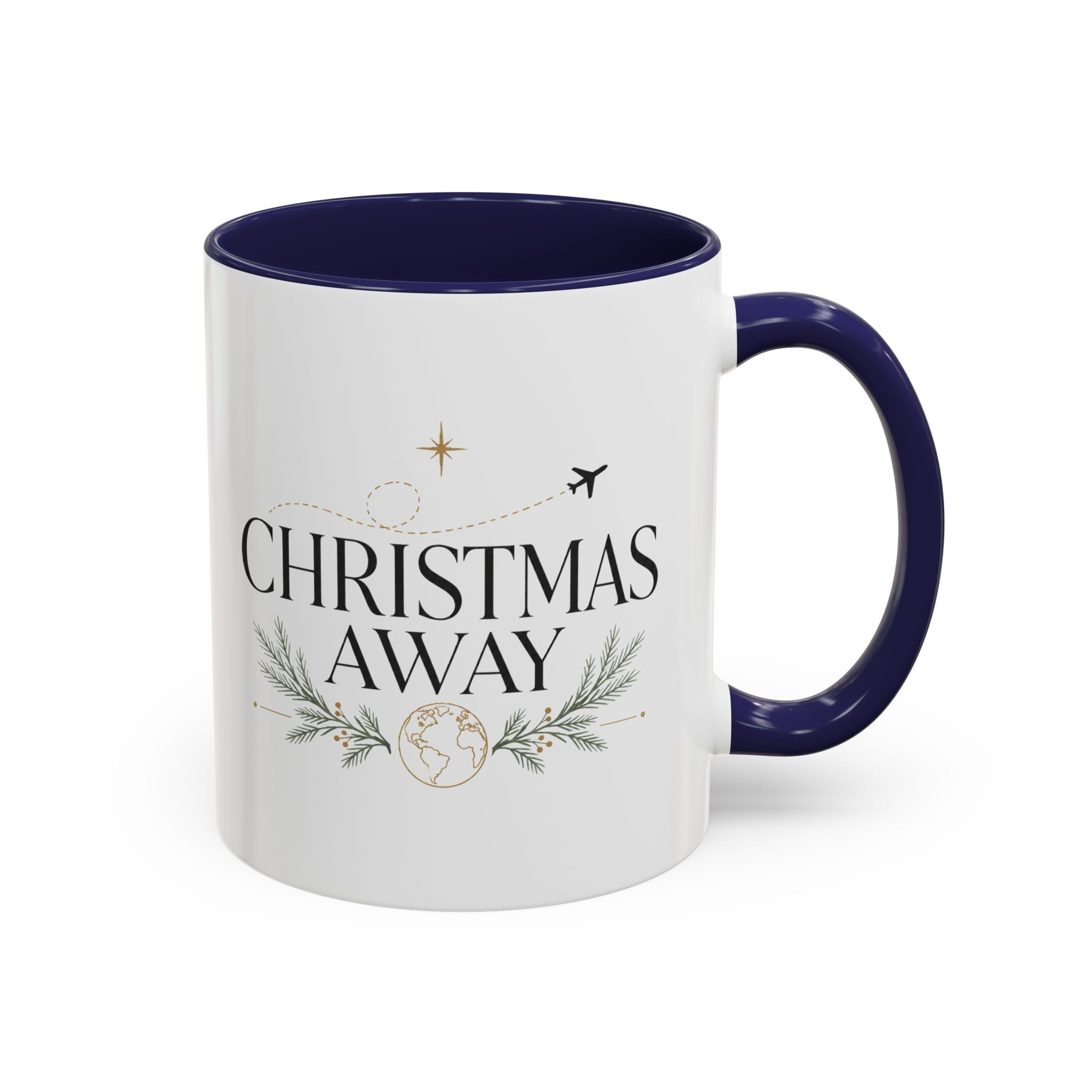 Christmas Away Accent Coffee Mug — Holiday Travel Coffee Cup