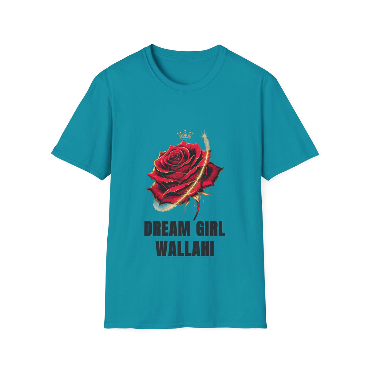 Dream Girl Wallahi Rose T-Shirt — Crowned Red Rose Graphic Tee - Trending Now - August 2026