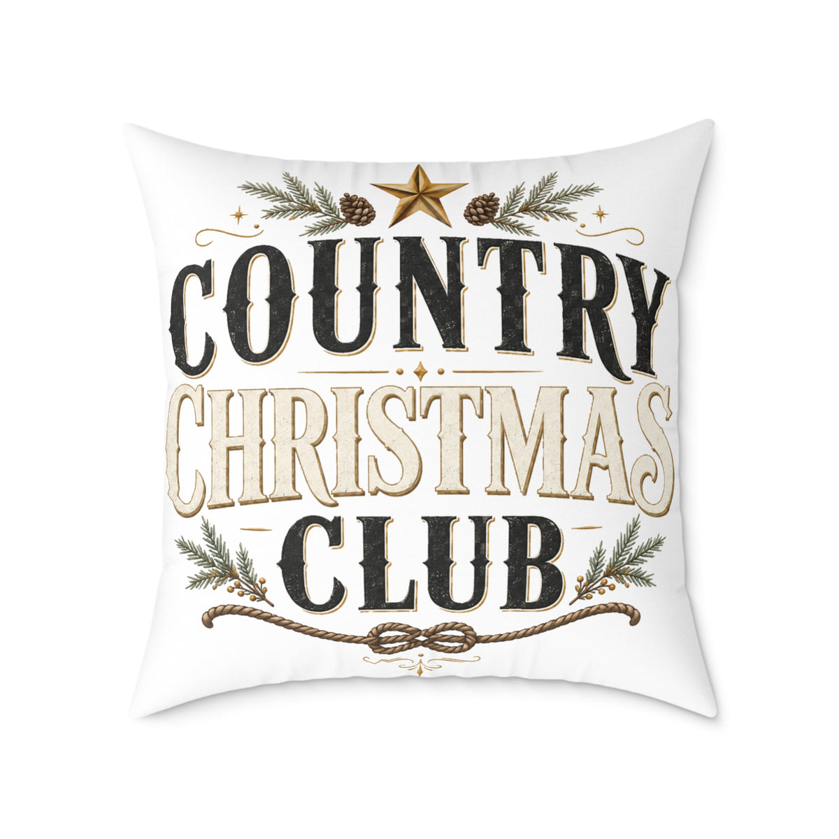 Country Christmas Club Pillow