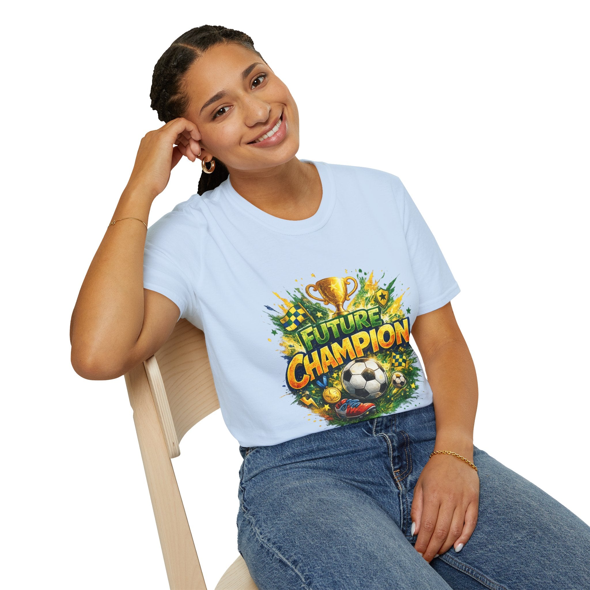 Kids Future Champion Soccer T-Shirt — Kids’ Sports Trophy Graphic Tee