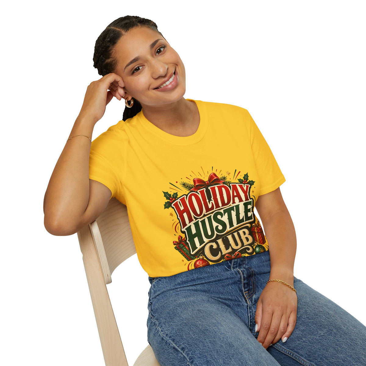 Holiday Hustle Club T-Shirt — Funny Christmas Graphic Tee