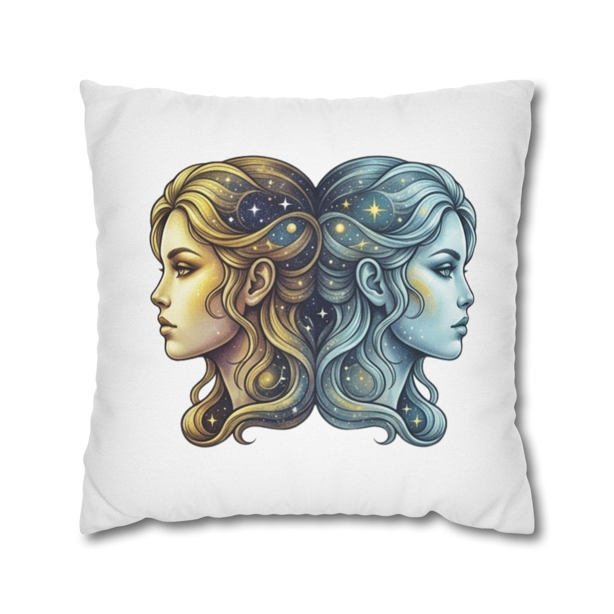 Gemini Moon & Sun Decorative Pillowcase — Zodiac Twins Astrology Throw Pillow Cover