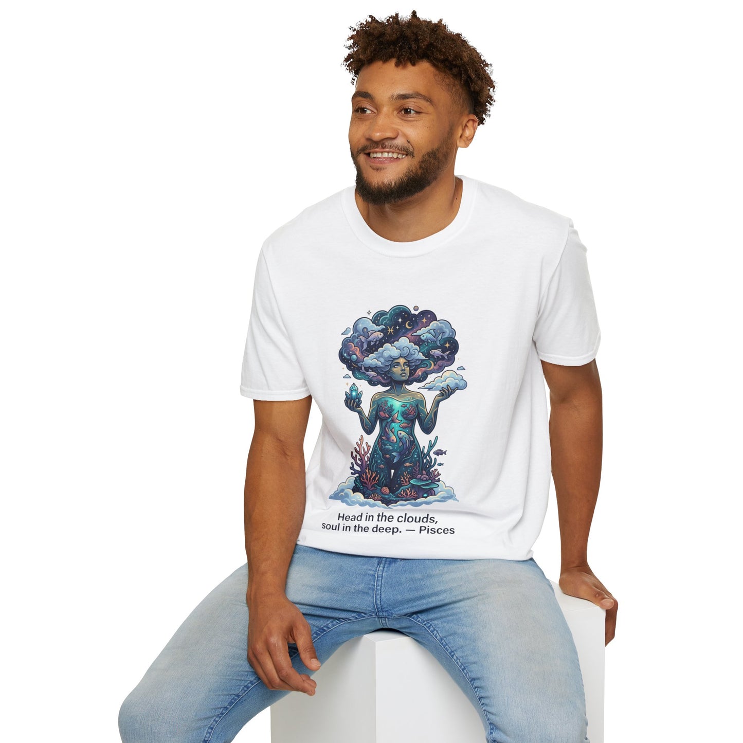 Dreamscape Goddess T-Shirt — 'Head in the Clouds' Surreal Art Tee