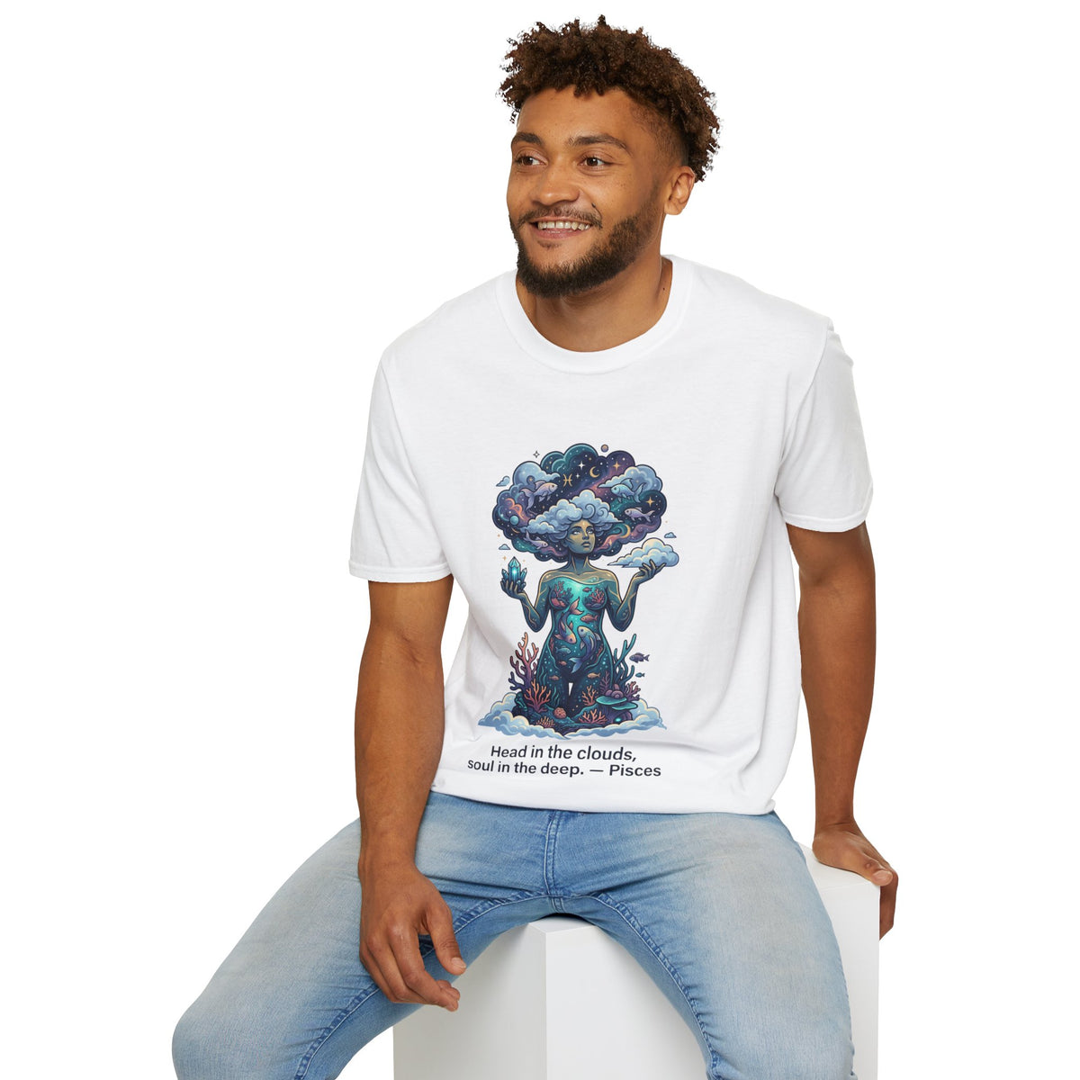 Dreamscape Goddess T-Shirt — 'Head in the Clouds' Surreal Art Tee