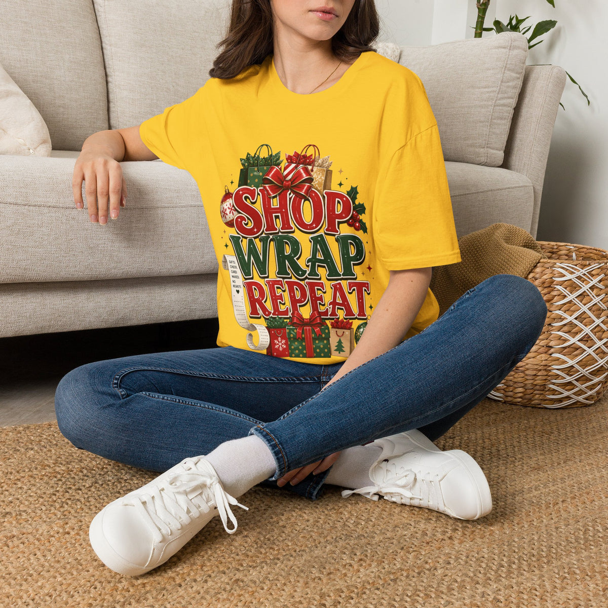 Christmas 'Shop Wrap Repeat' T-Shirt