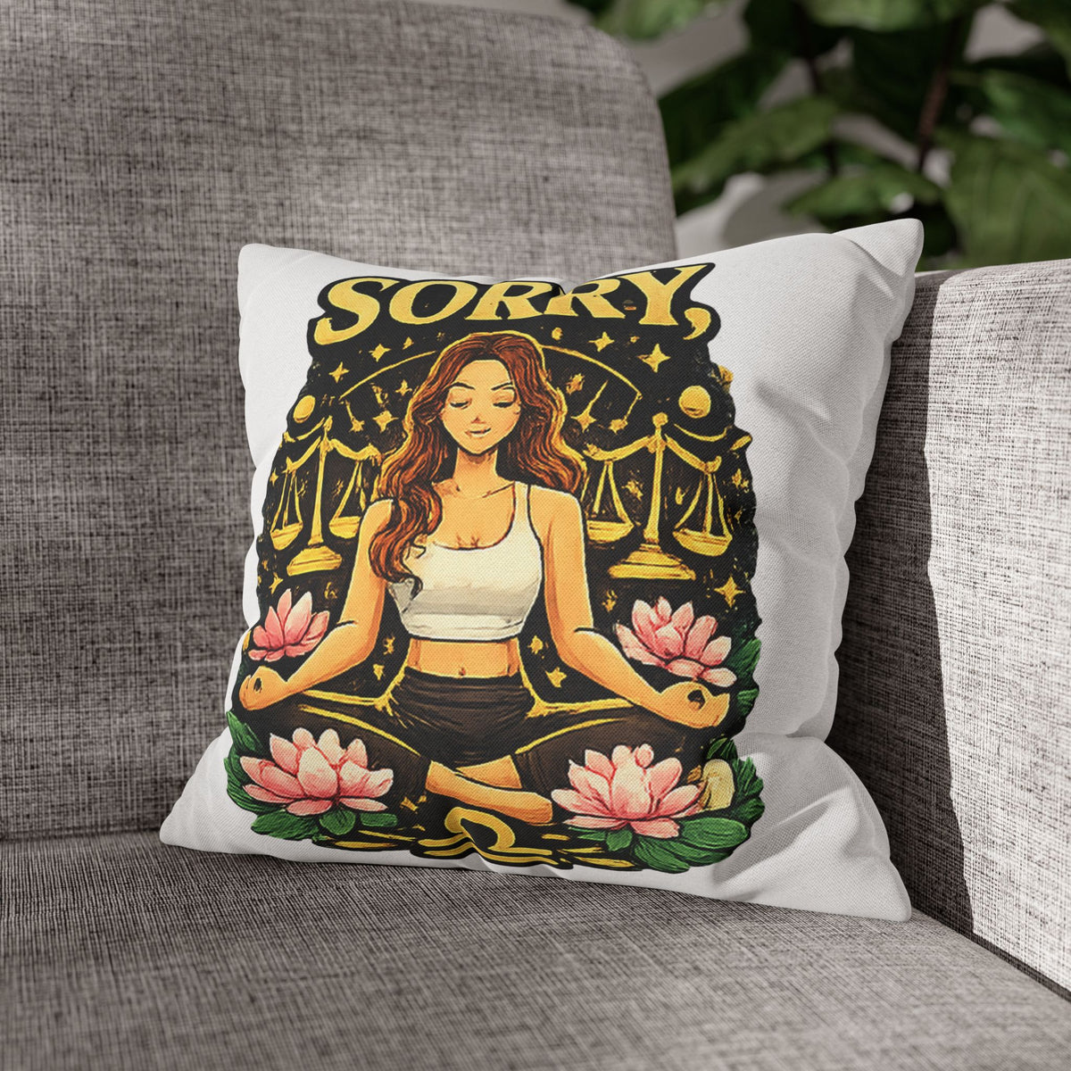 Libra Zodiac Sorry Libra Spun Polyester Square Pillowcase