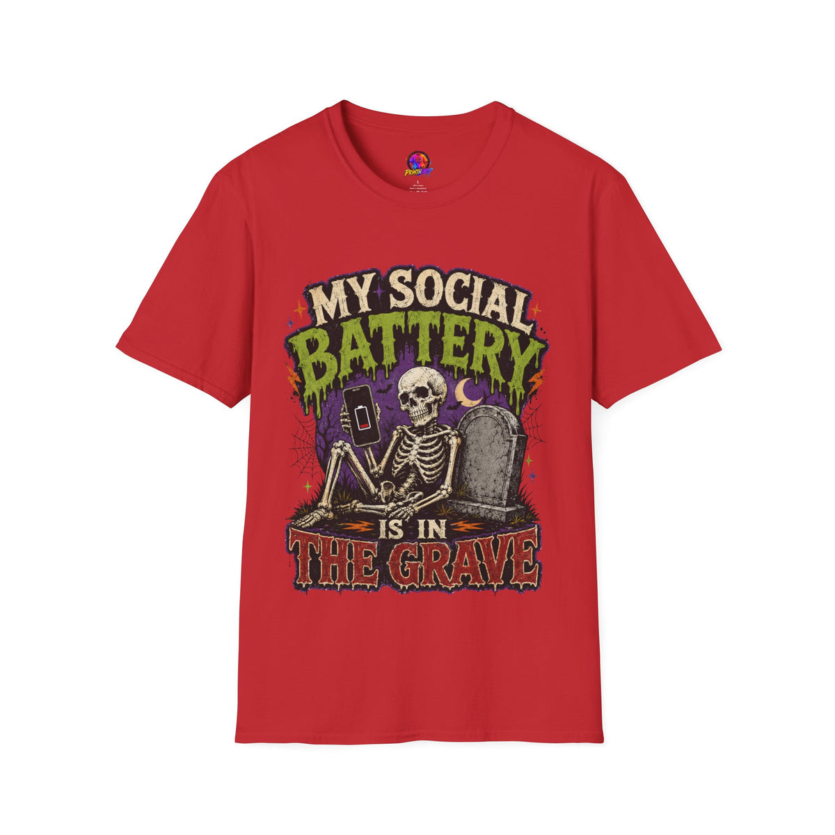Halloween My Social Battery Unisex Softstyle T-Shirt