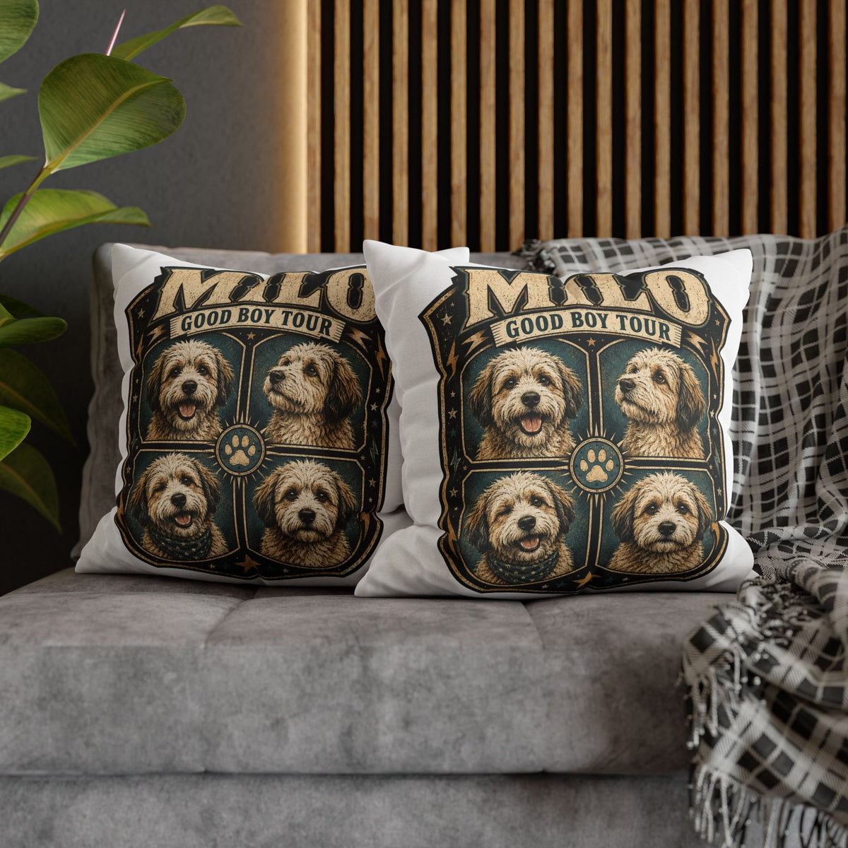 Milo "Good Boy Tour" Decorative Pillowcase Milo Bailey Dog Dad Mom