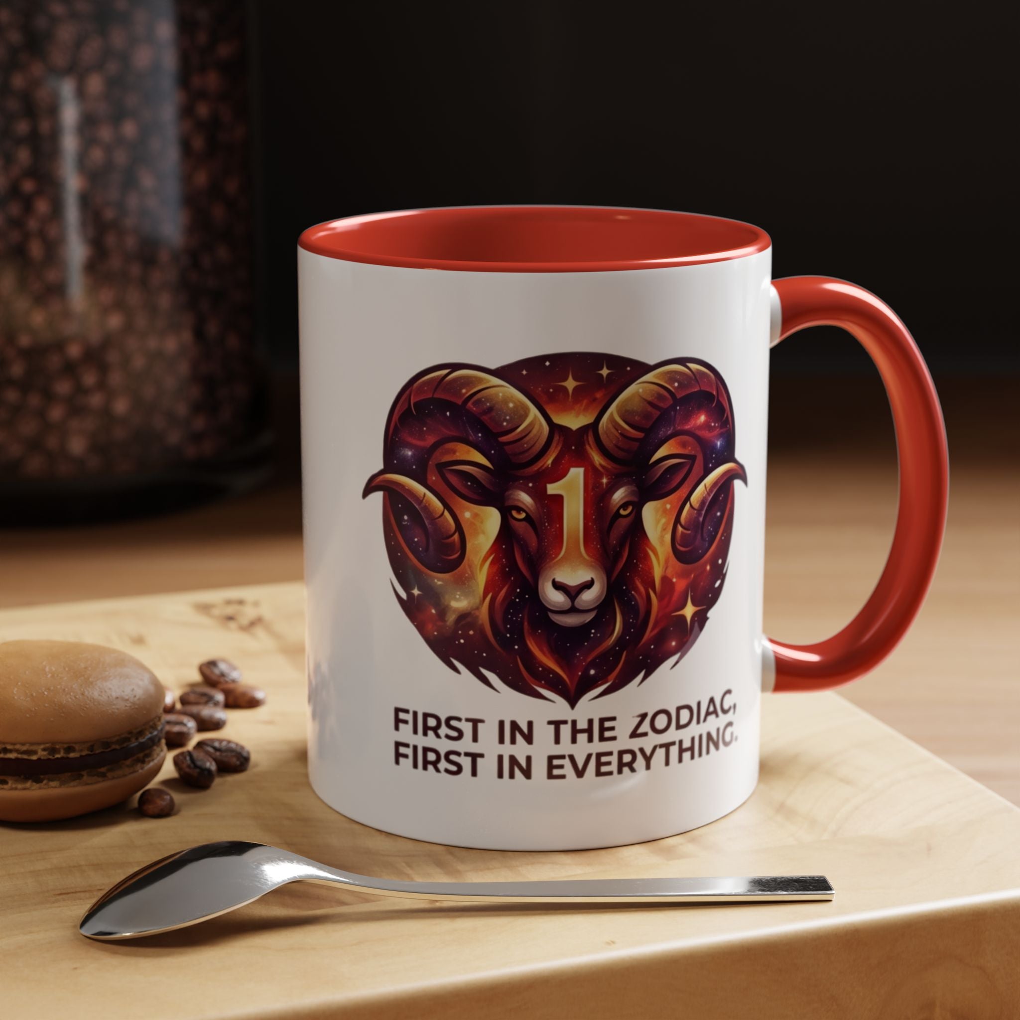 Aries Zodiac Coffee Mug — "First in the Zodiac, First in Everything" Accent Mug