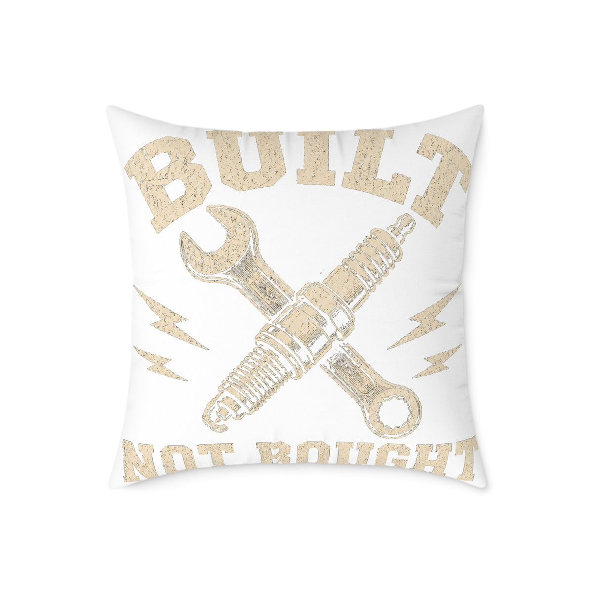 Built Not Bought Pillow Milo Bailey Dog Dad Mom— Automotive Mechanic Decorative Throw Pillow