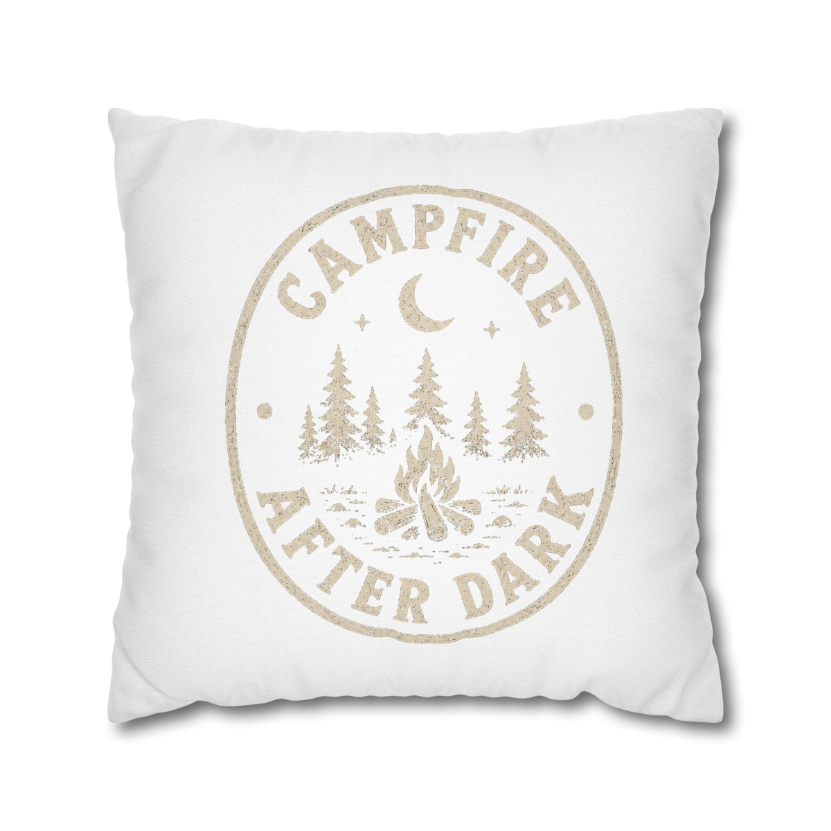 Square Pillowcase Milo Bailey Dog Dad Mom - "Campfire After Dark" Rustic Outdoor Accent Pillowcase