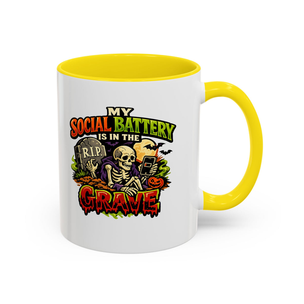 Halloween  Social Battery Is Low Accent Coffee Mug