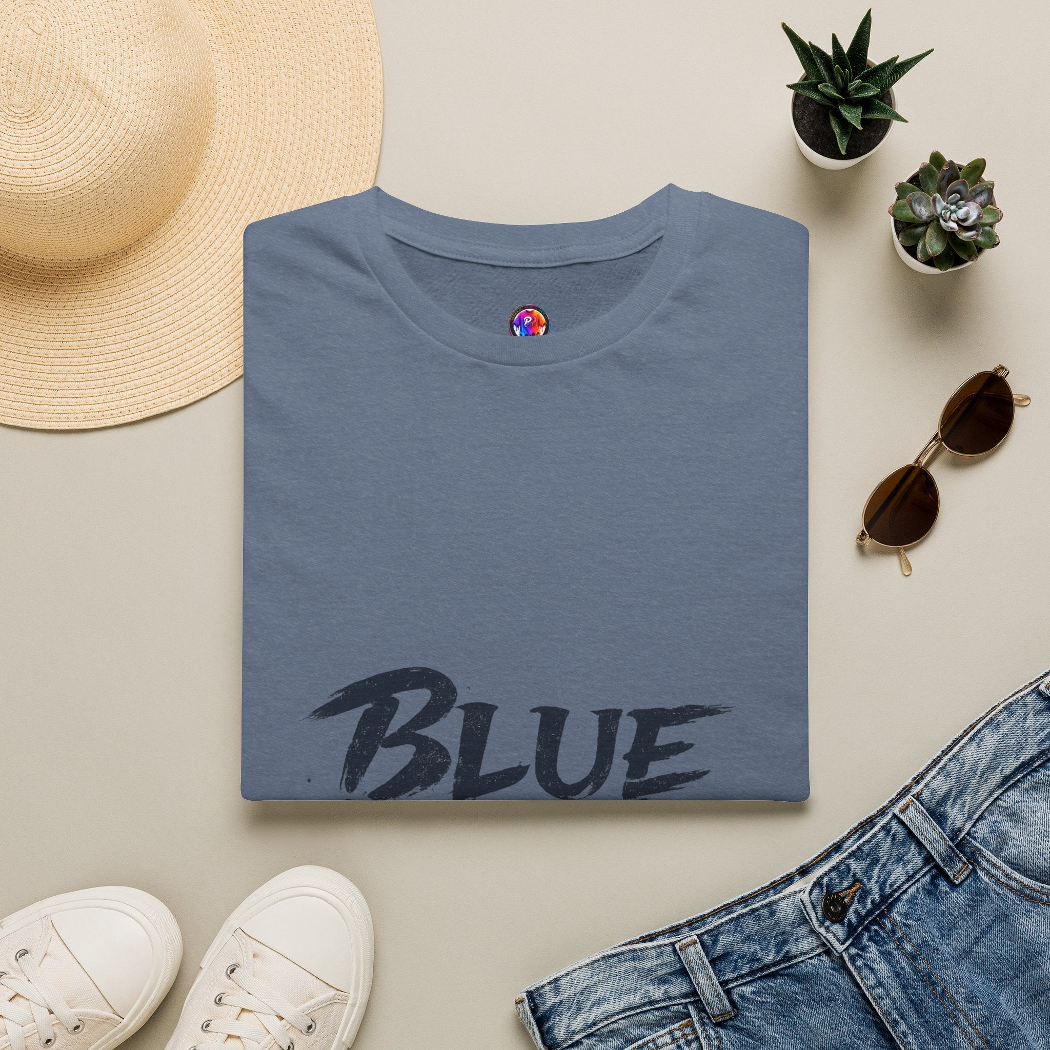 Japan Blue Samurai T-Shirt — Bold Brushstroke Graphic Tee