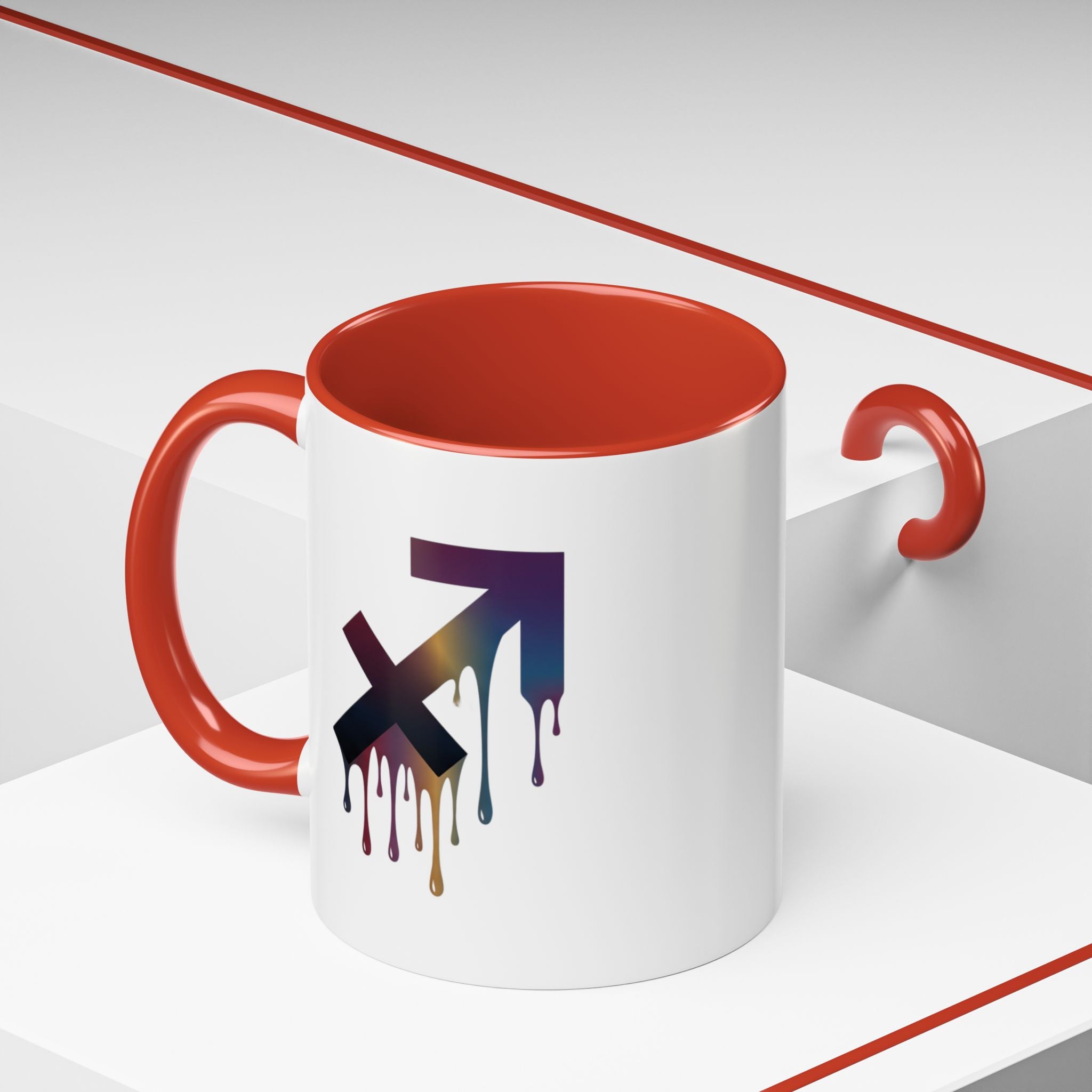 Sagittarius Drip Accent Coffee Mug — Zodiac Archer Horoscope Gift