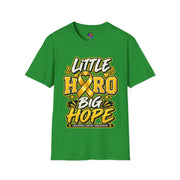 Kids Childhood Cancer Awareness T-Shirt — "Little Hero Big Hope" Gold Ribbon