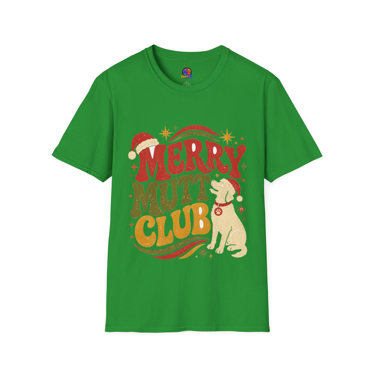 Merry Mutt Club T-Shirt — Retro Christmas Dog Lover Tee