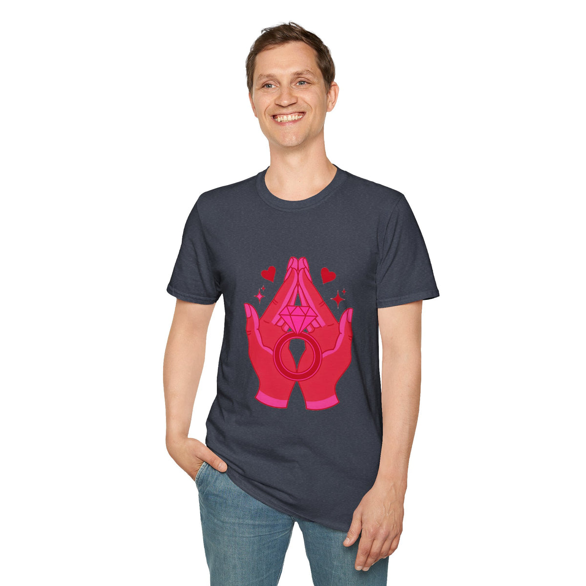 Manifested Hands Graphic T-Shirt — Pink Prayer Hands with Hearts - Trending Now - September 2026