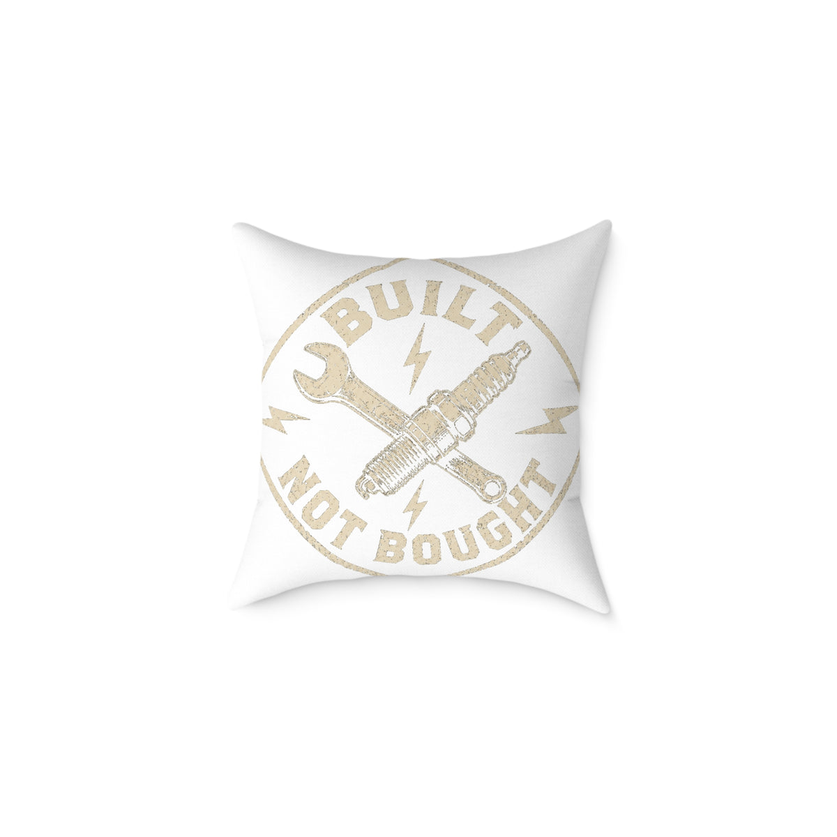 Built Not Bought Square Pillow Milo Bailey Dog Dad Mom– Vintage Mechanic Decor Cushion