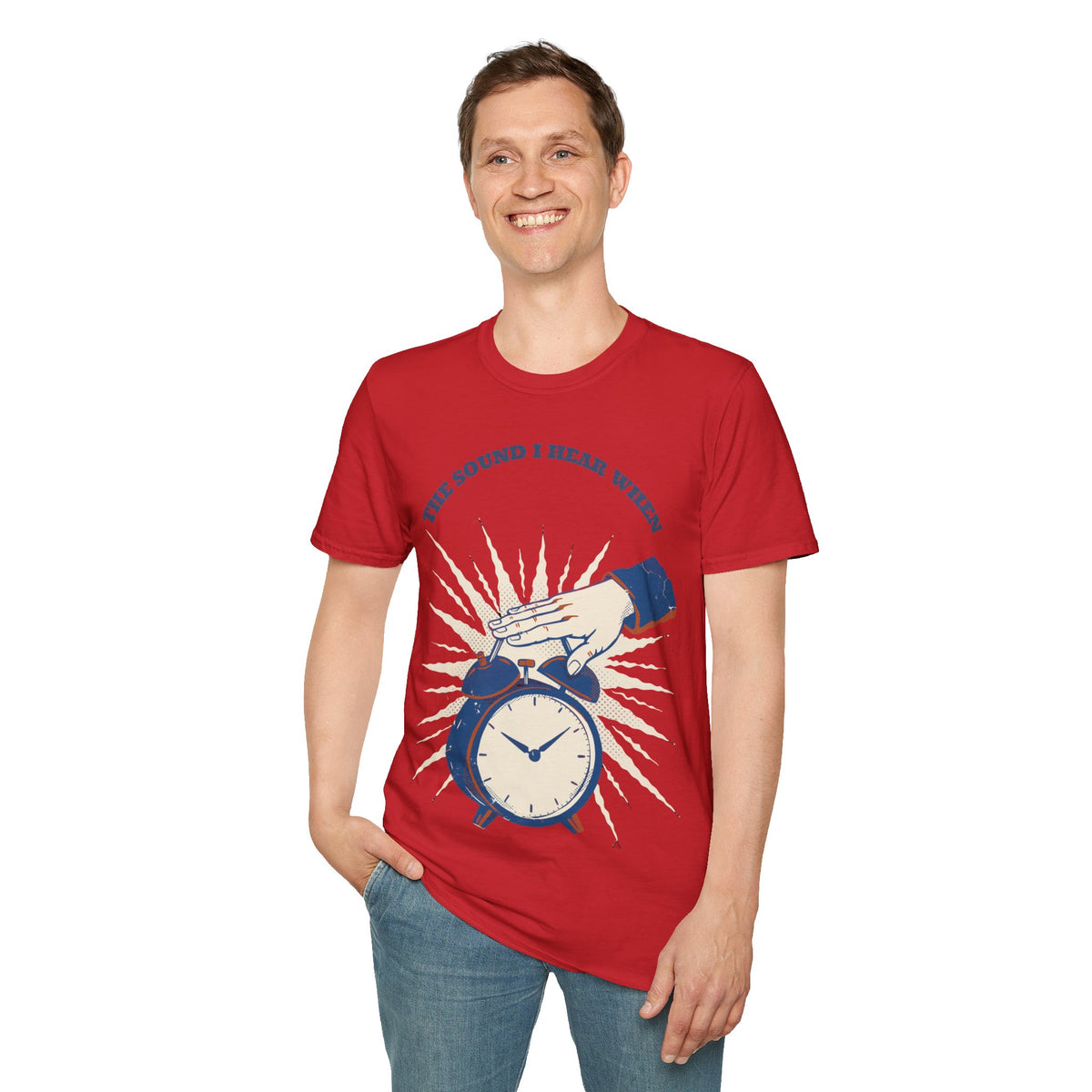 "The Sound I Hear When" Retro Alarm Clock Tee | Relatable Funny Quote T-Shirt - Trending Now - September 2026