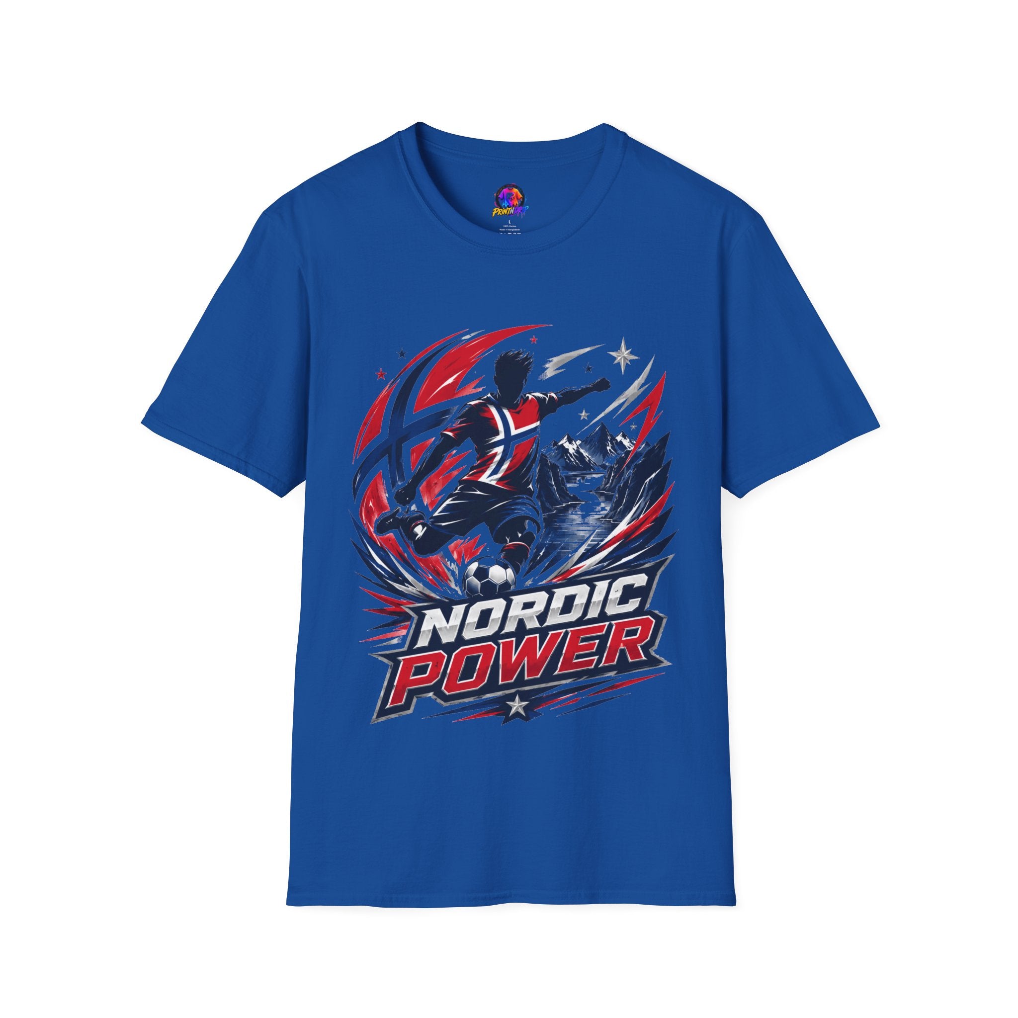 Norway Nordic Power T-Shirt — Viking Flag Silhouette Graphic Tee