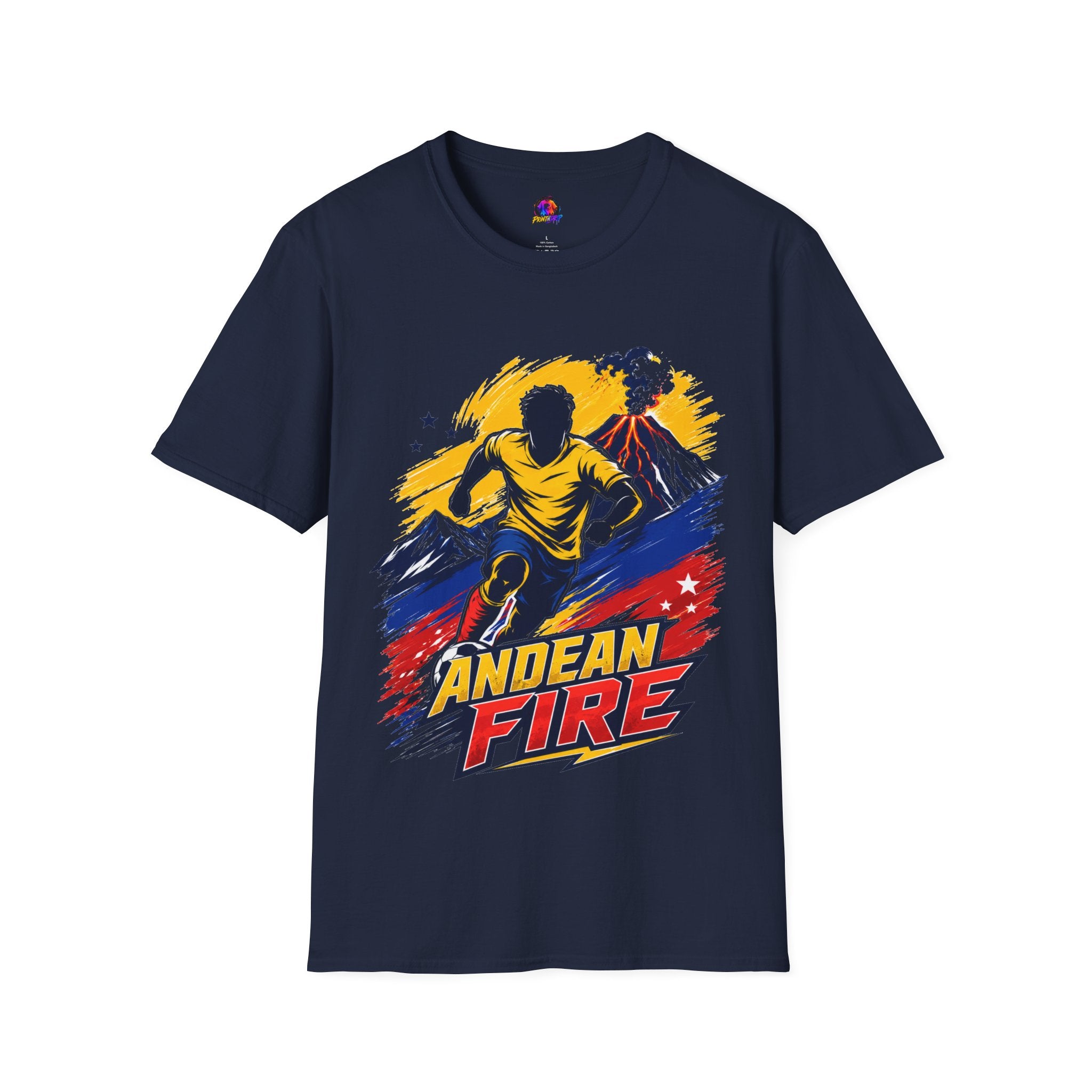 Ecuador Andean Fire Running T‑Shirt — Volcano Trail Runner Graphic Tee