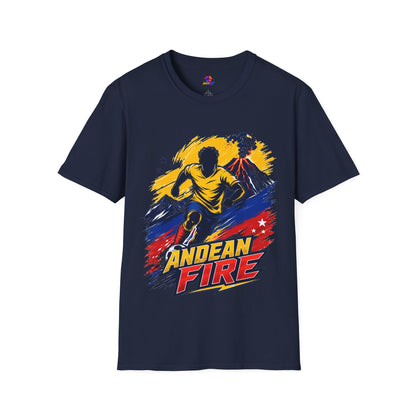 Ecuador Andean Fire Running T‑Shirt — Volcano Trail Runner Graphic Tee